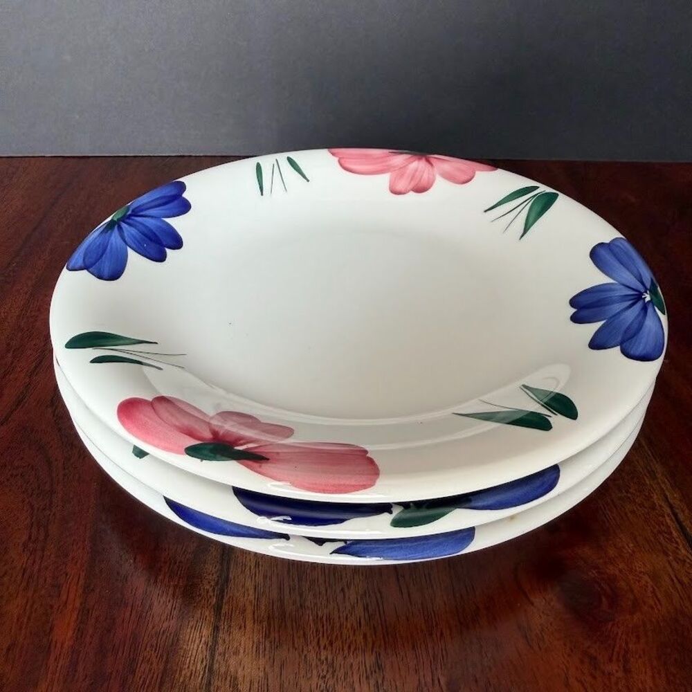 Vintage Furio Jewflora 8 Inch Salad Plates Made in Italy, Set of 3